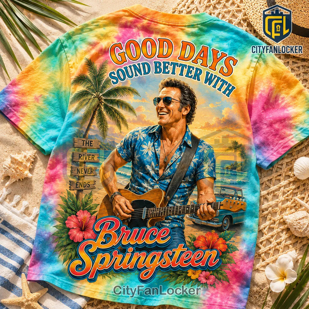 Bruce Springsteen The River Illustrated Summer Vacation Shirt
