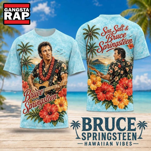 Bruce Springsteen Tropical Lei Hawaiian Floral 2026 3D Shirt