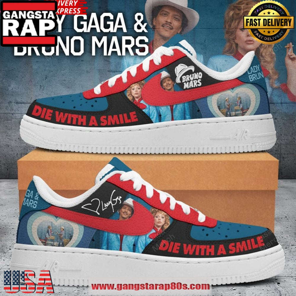 Bruno Mars x Lady Gaga Limited Edition Air Force 1 Sneakers Shoes