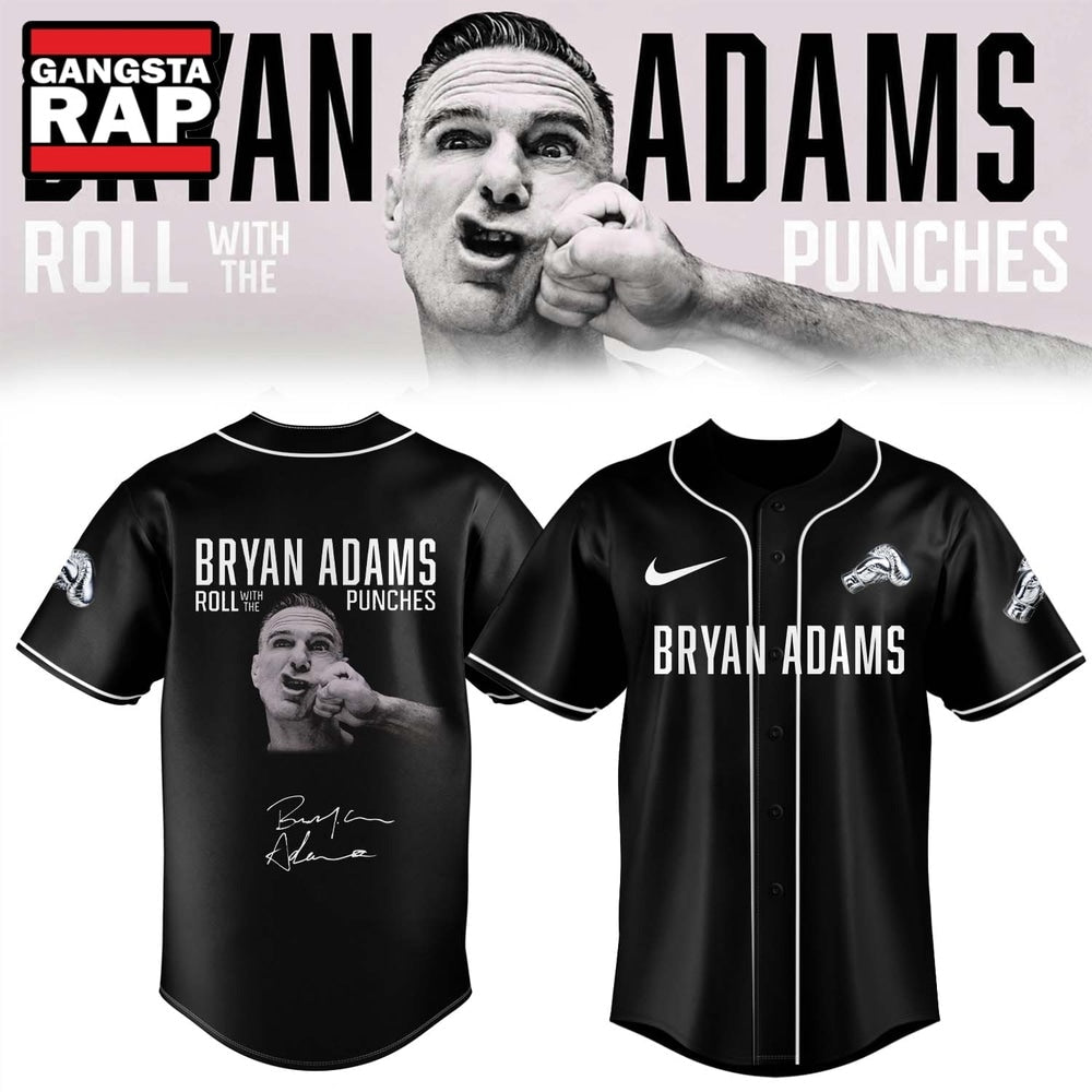 Bryan Adams Roll With The Punches Tour 2026 2027 Signed Graphic Baseball Jersey