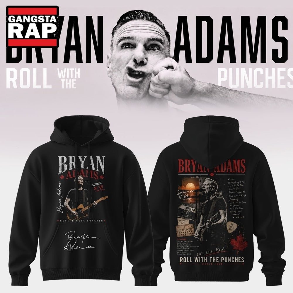 Bryan Adams Roll With The Punches Tour 2026 2027 Signed Hoodie