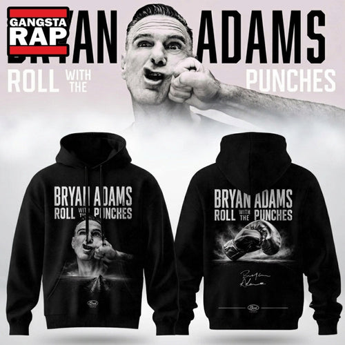Bryan Adams Roll With The Punches Tour 2026 27 Signature Black Hoodie T-Shirt