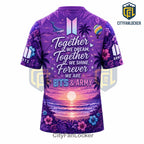 BTS Army Purple Tropical Pattern T-Shirt 2026
