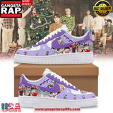BTS Purple Christmas Holiday Special Air Force 1 Running Sneakers Shoes