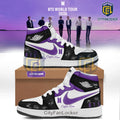 BTS Purple White Air Jordan 1 High Top Sneakers
