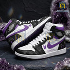 BTS Purple White Air Jordan 1 High Top Sneakers