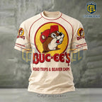Buc-ee’s Mascot Vintage Beige Cotton Shirt