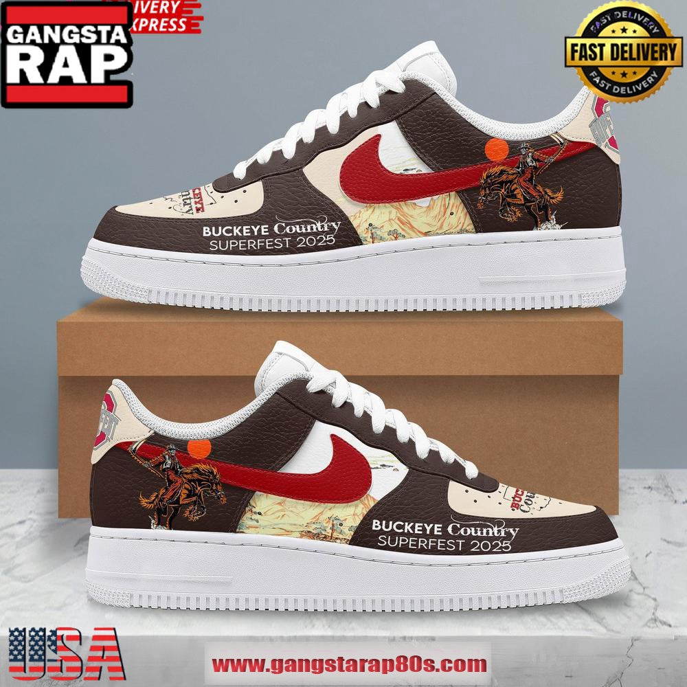 Buckeye Country Fest 2025 Limited Edition Air Force 1 Running Sneakers Shoes