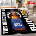 Bud Light This House Runs On Rug Room Carpet Custom Area Floor Home Decor - Indoor Outdoor Rugs