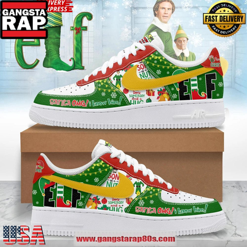 Buddy the Elf Limited Edition Air Force 1 Running Sneakers Shoes