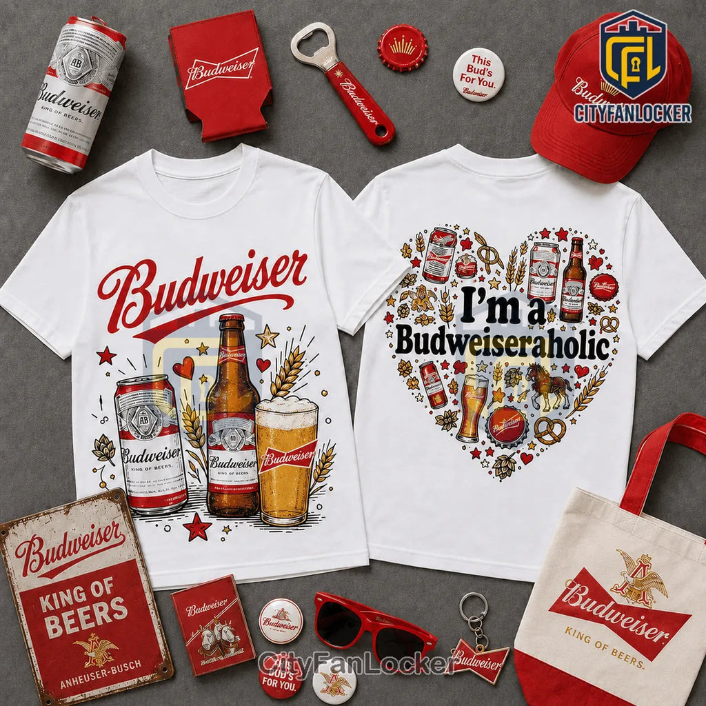 Budweiser King of Beers Heart Logo T-Shirt
