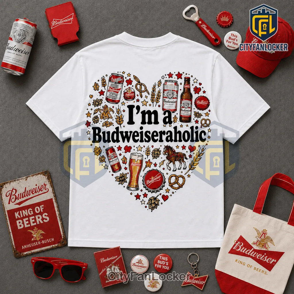 Budweiser King of Beers Heart Logo T-Shirt