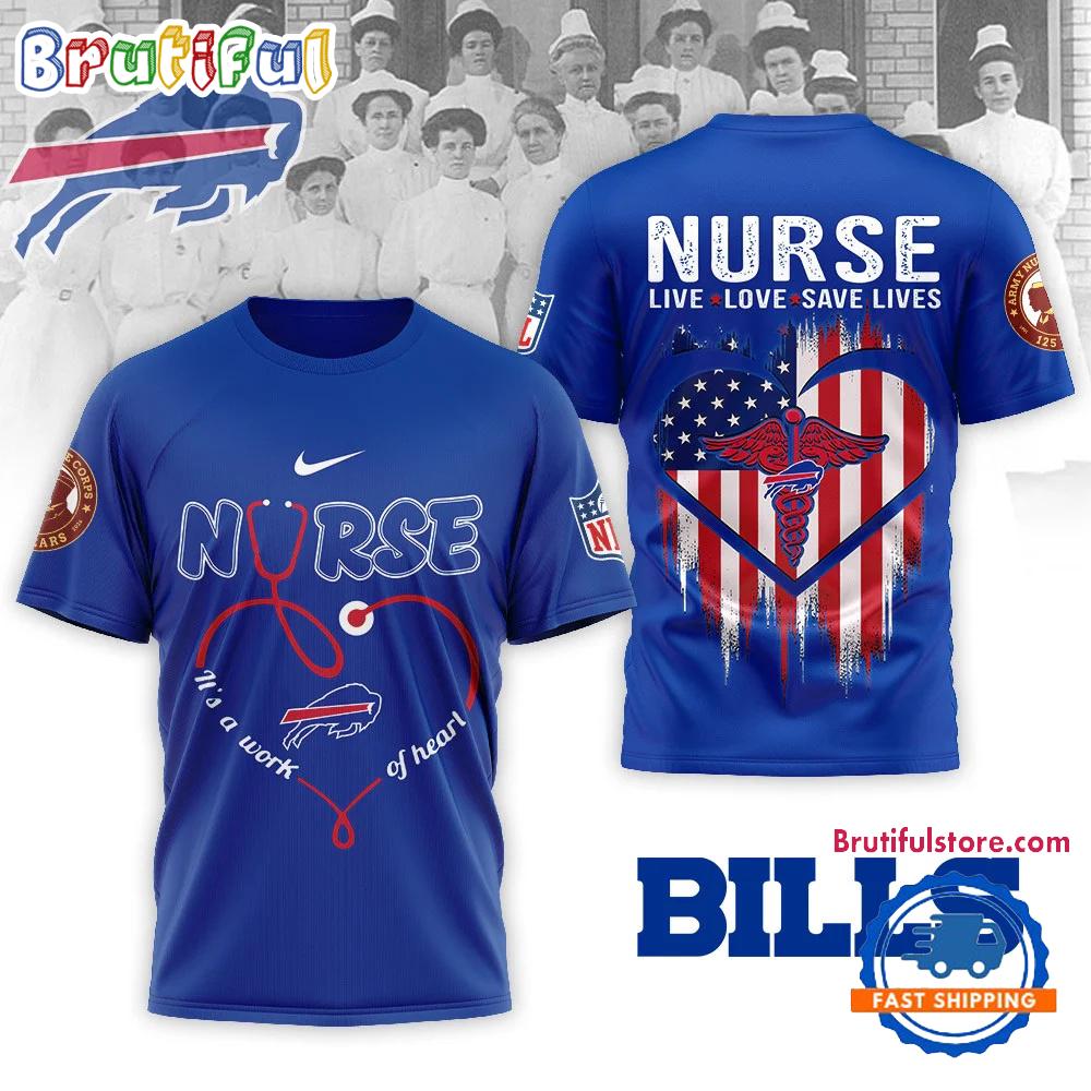 Buffalo Bills 2026 NFL Army Nurse Corps 125th Anniversary 3D Shirt