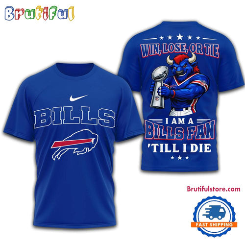 Buffalo Bills 2026 NFL Football Fan Till I Die Mascot 3D Shirt