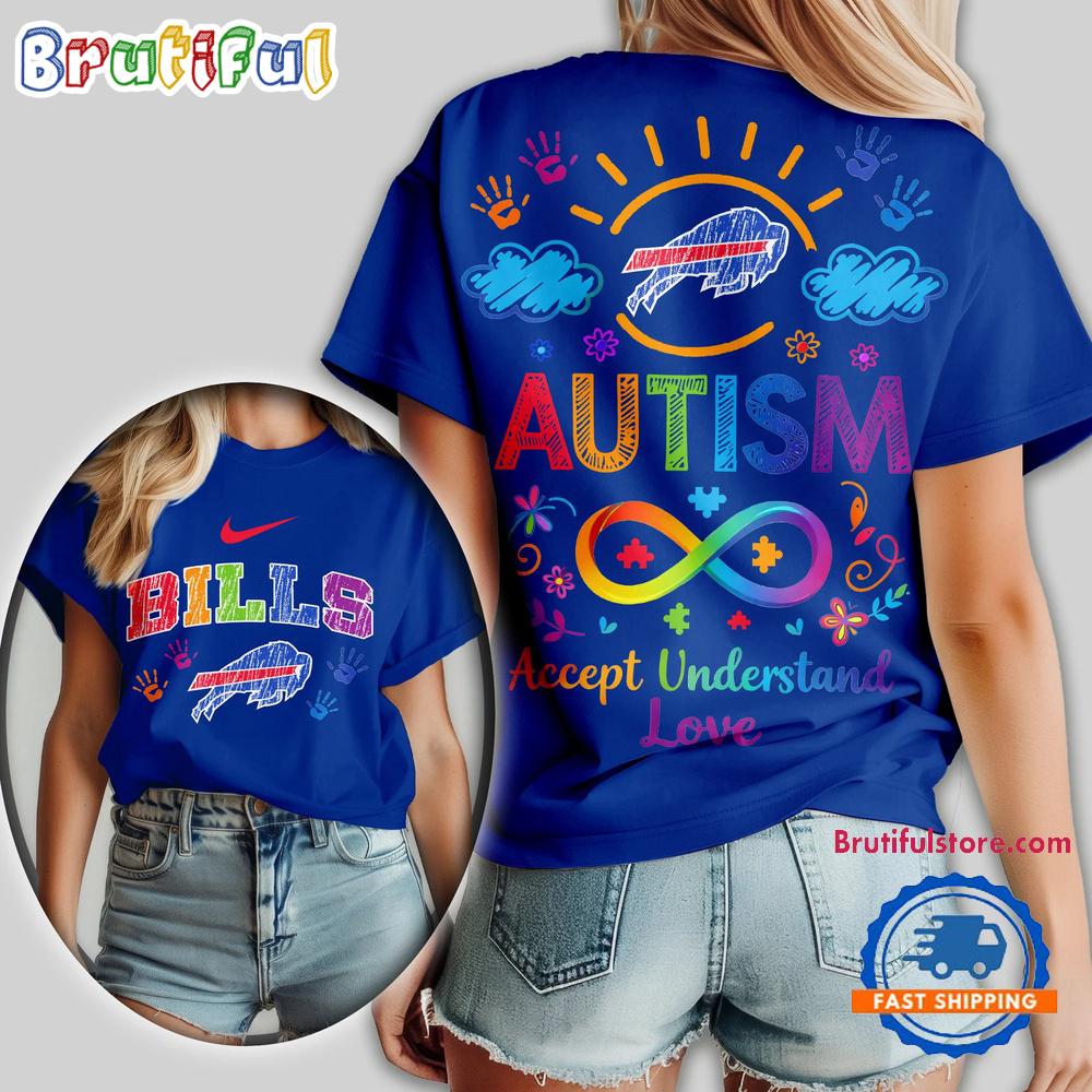 Buffalo Bills 2026 NFL National Autism Acceptance Month Design 3D T Shirt