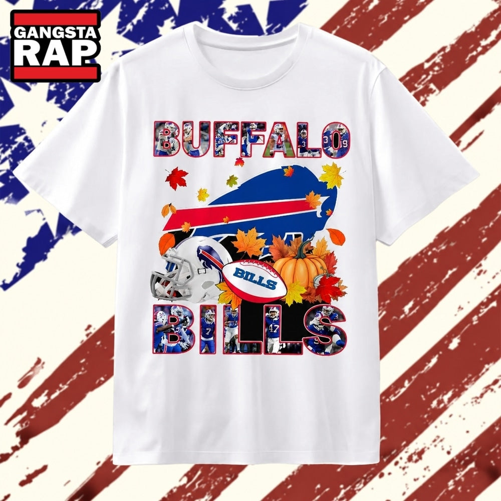 Buffalo Bills Football Autumn Fall Pumpkin Graphic T Shirt