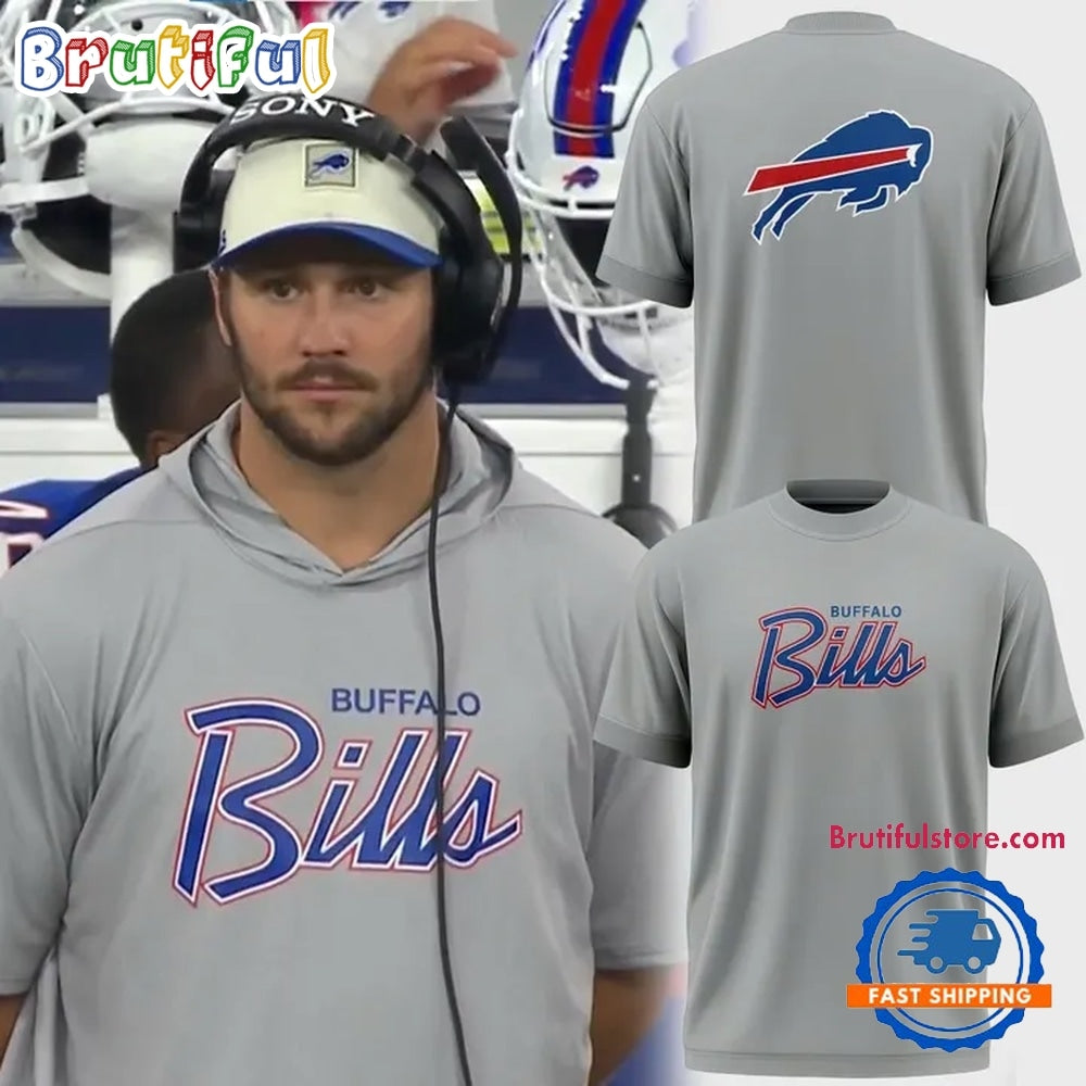 Buffalo Bills Grey Script Logo 2026 Hoodie T-Shirt