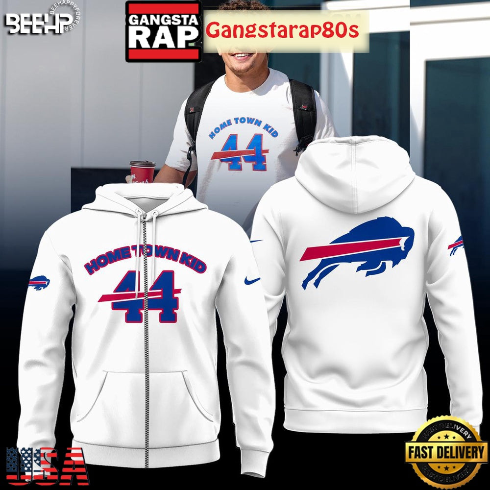 Buffalo Bills Home Town Kid 2025 White Unisex Hoodie