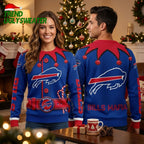 Buffalo Bills Jester Collar And Candy Cane Ugly Christmas Sweater