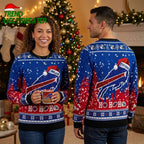 Buffalo Bills Logo With Santa Hat Ho Ho Ho Ugly Christmas Sweater