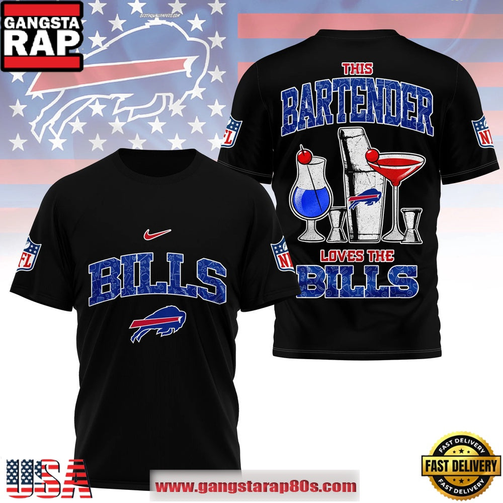 Buffalo Bills NFL Bartender Fan 3D Shirt
