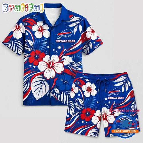 Buffalo Bills NFL Floral Summer Hawaiian Set