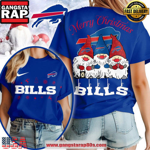 Buffalo Bills NFL Gnome Merry Christmas Women’s 3D T Shirt