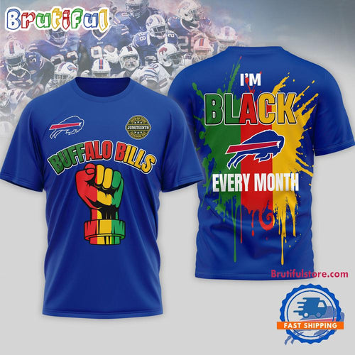 Buffalo Bills NFL Juneteenth Freedom I’m Black Every Month 3D Shirt