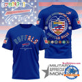 Buffalo Bills NFL Military Appreciation Month New Design 3D Shirt