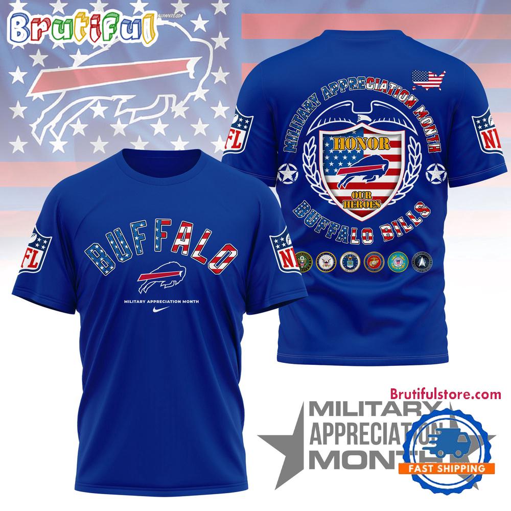 Buffalo Bills NFL Military Appreciation Month New Design 3D Shirt