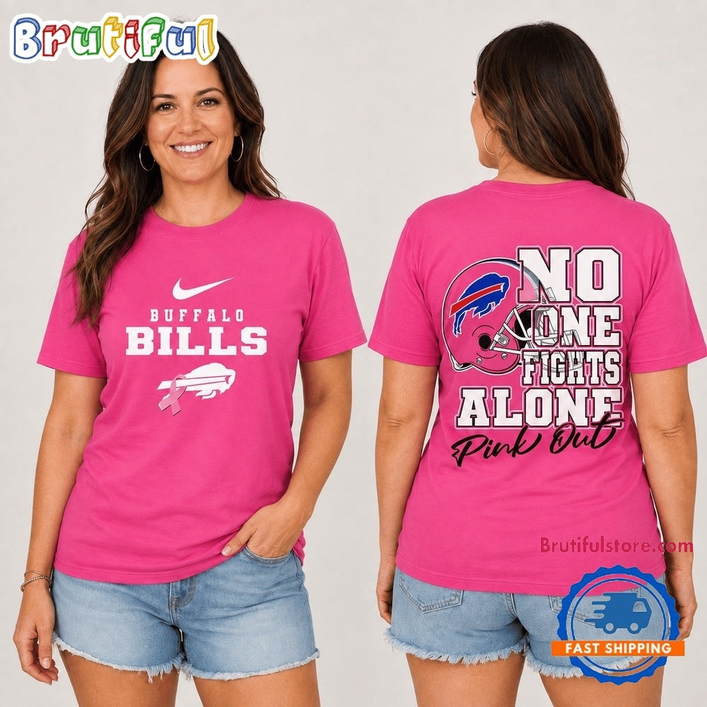 Buffalo Bills NFL No One Fight Alone Pink Out T Shirt