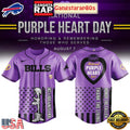 Buffalo Bills Purple Heart Day 2025 Unique Design Baseball Jersey