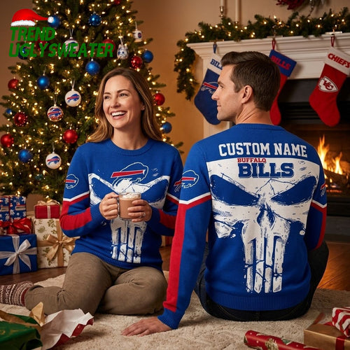 Buffalo Bills Skull Logo Ugly Christmas Sweater