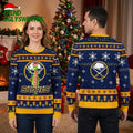 Buffalo Sabres Grinch In Santa Hat Ugly Christmas Sweater