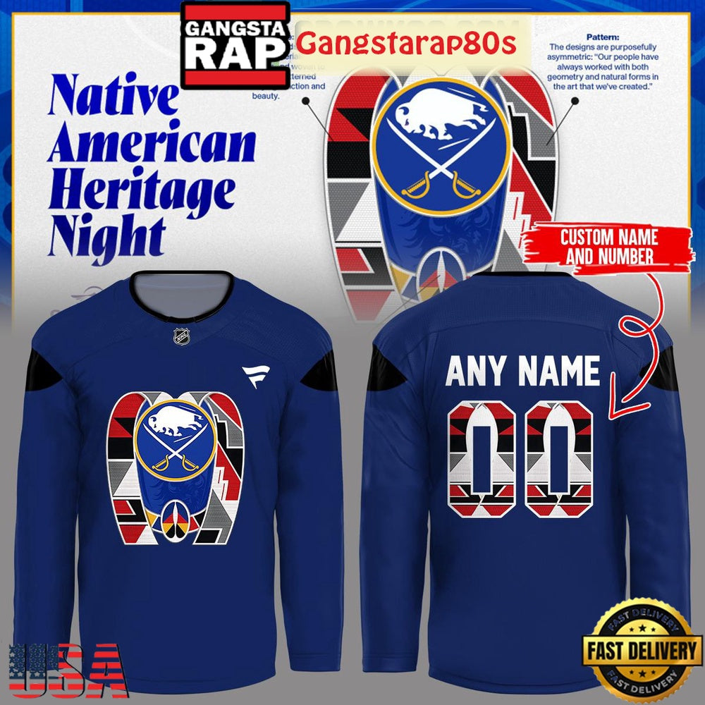Buffalo Sabres Native American Heritage Night 2025 Custom Hockey Jersey