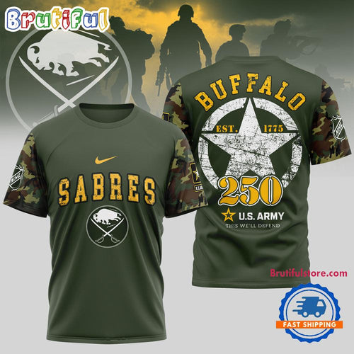 Buffalo Sabres NHL 250 Years US Army Limited 3D Shirt