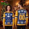 Buffalo Sabres Personalized Snowflake Hockey Jersey Ugly Christmas Sweater