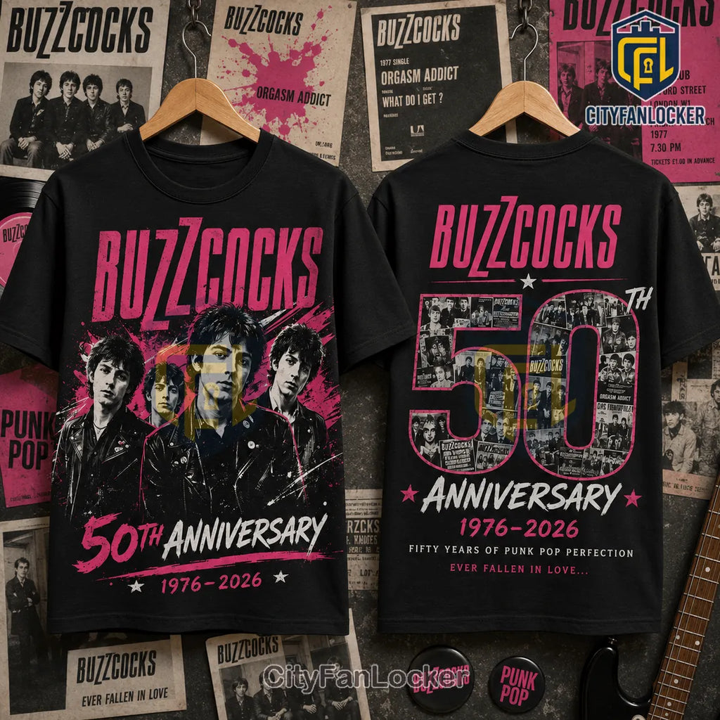 Buzzcocks 50th Anniversary Vintage Black T-Shirt