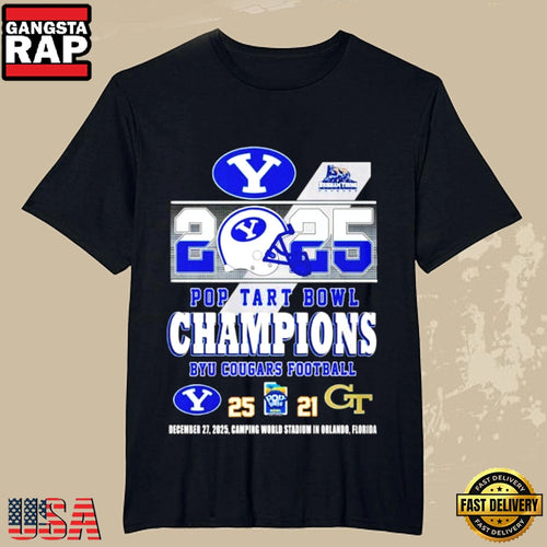 BYU Cougars 2025 Pop Tarts Bowl Champions T Shirt