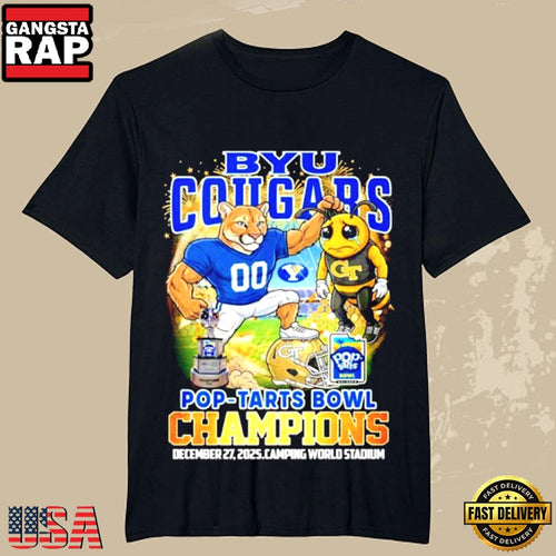 BYU Cougars Pop Tarts Bowl Champions 2025 Mascot T Shirt