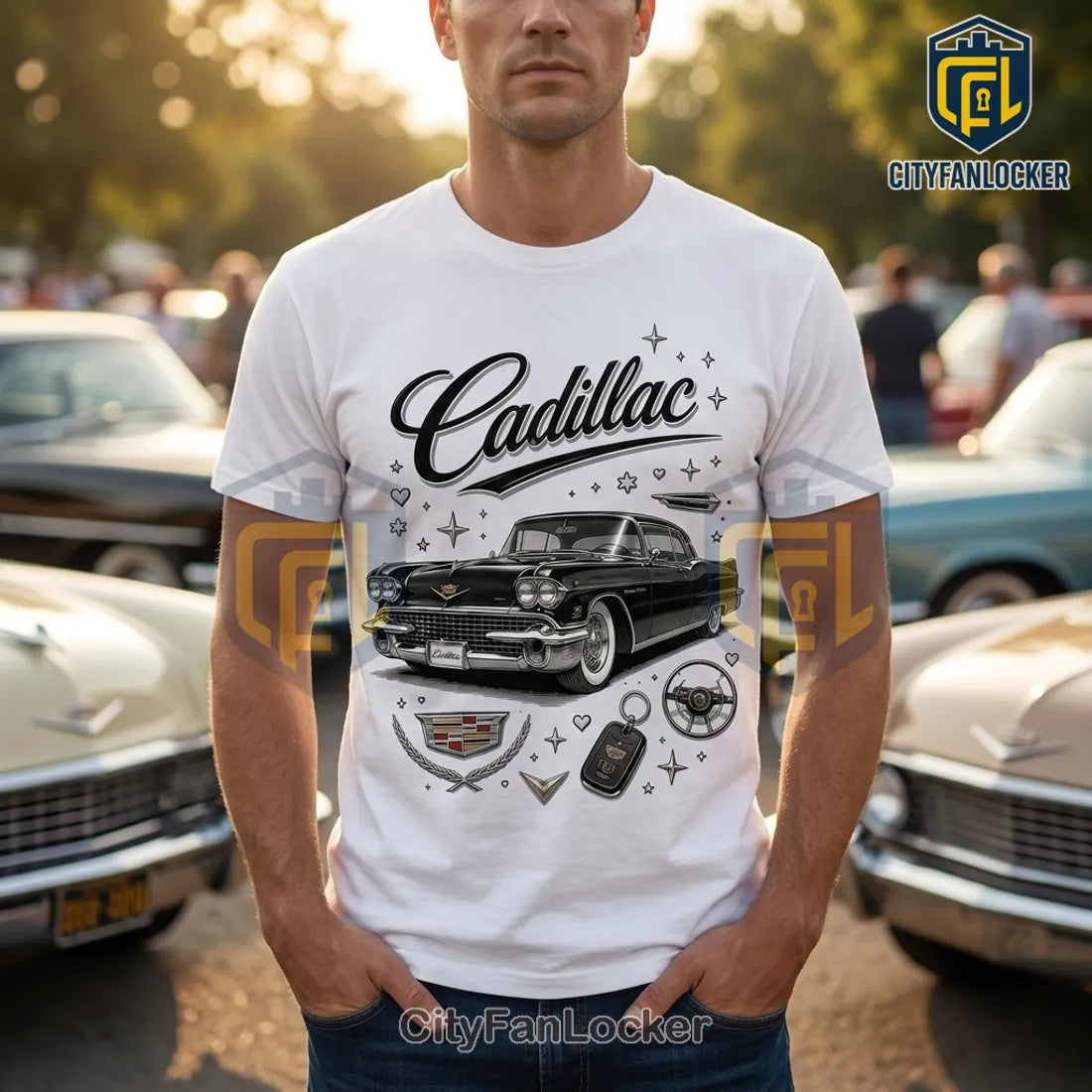 Cadillac Classic Car Lover White T-Shirt
