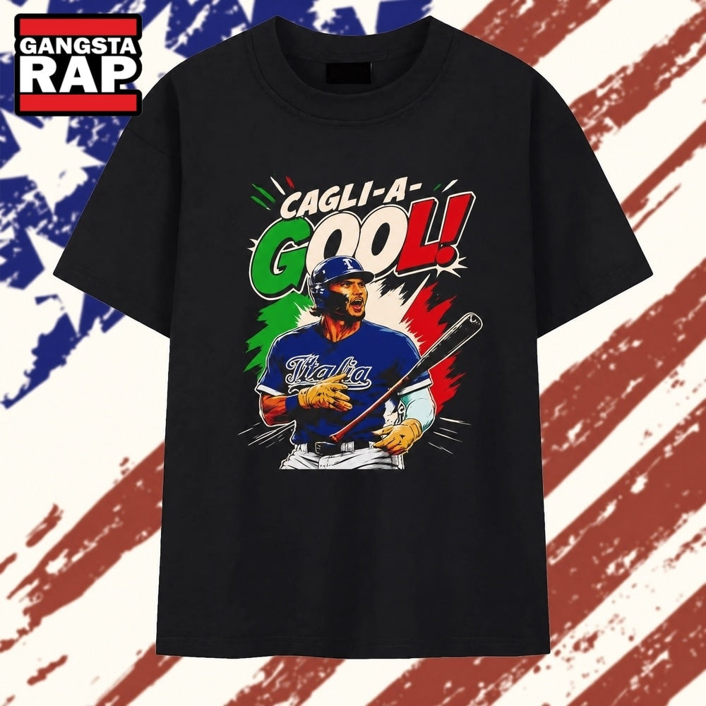 Cagli a Gool Italia Baseball Player hitter T Shirt