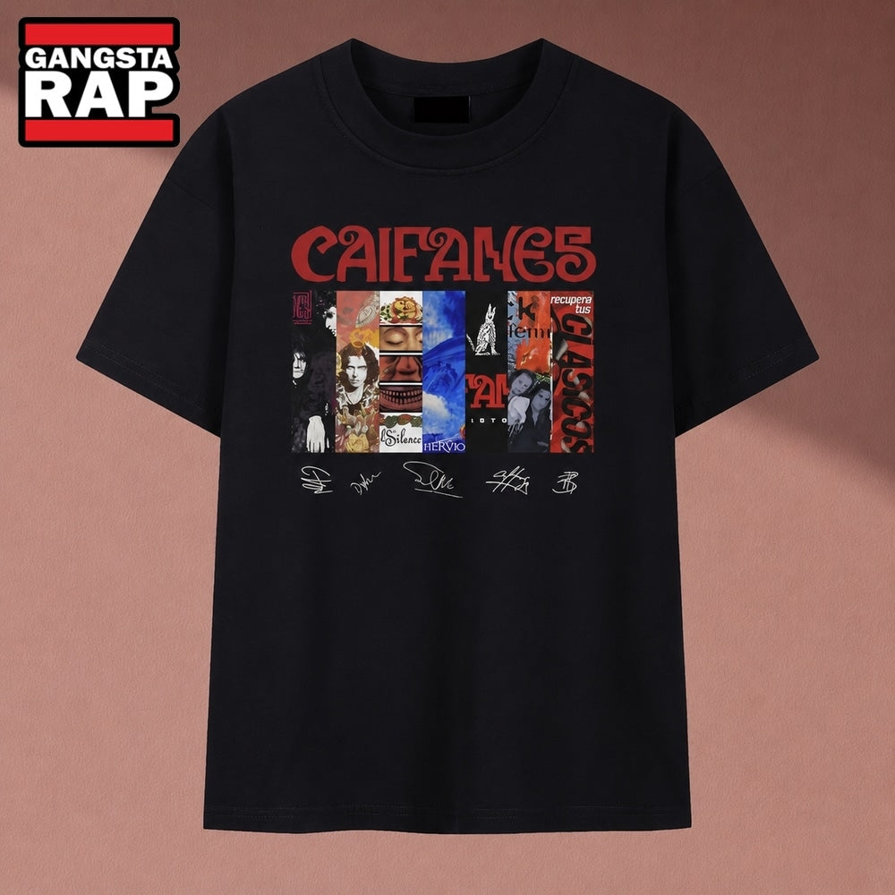 Caifanes Album Collages Signatures Rock en Espanol Graphic T Shirt, Music 2D Shirt