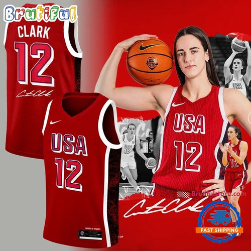 Caitlin Clark 12 USA 2026 Signature Basketball Jersey