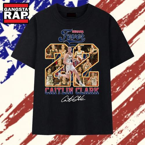 Caitlin Clark #22 Indiana Fever Signature Number Collage T Shirt