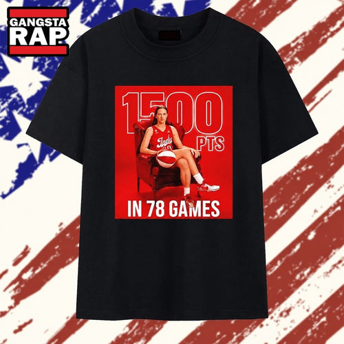 Caitlin Clark Indiana Fever 1500 Points in 78 Games T Shirt , Vintage Trending Shirt