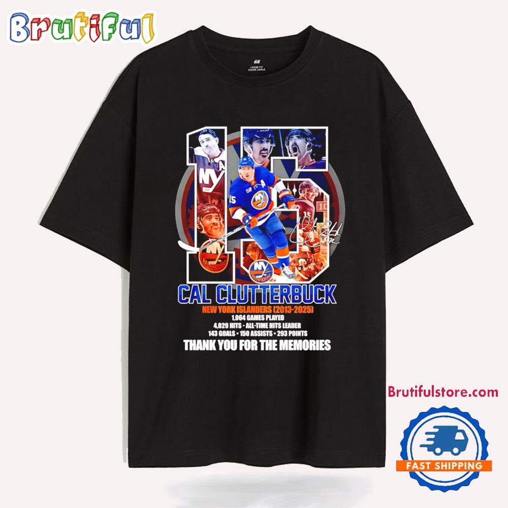 Cal Clutterbuck No 15 New York Islanders 2013 2025 Thank You T Shirt