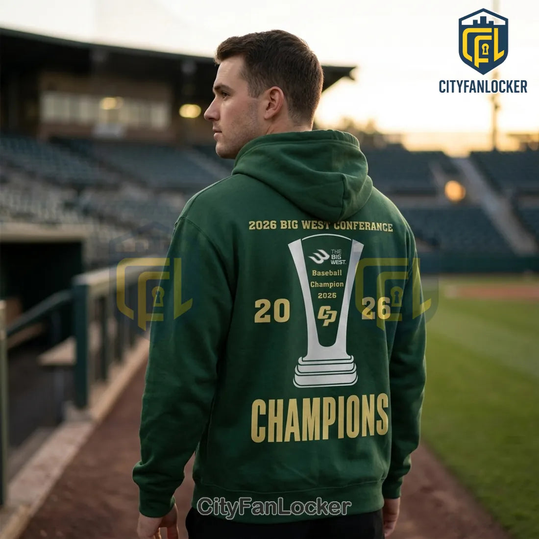Cal Poly Mustangs 2026 Big West Conference Baseball Champions Hoodie