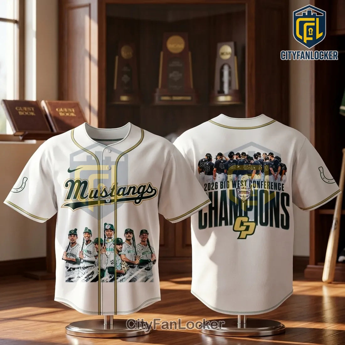 Cal Poly Mustangs 2026 Big West Conference Champions Baseball Jersey