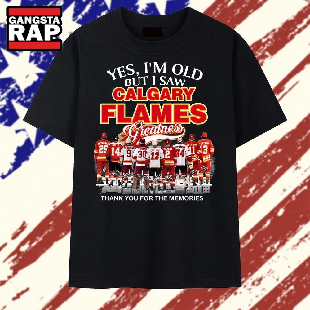 Calgary Flames Legends Greatness Vintage Hockey T Shirt